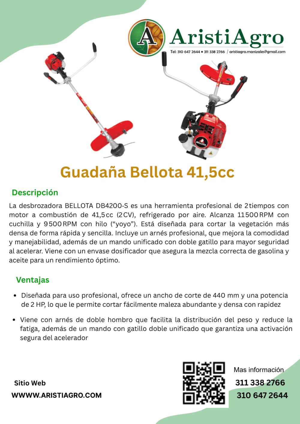 Guadaña Bellota  41,5cc - Imagen 3