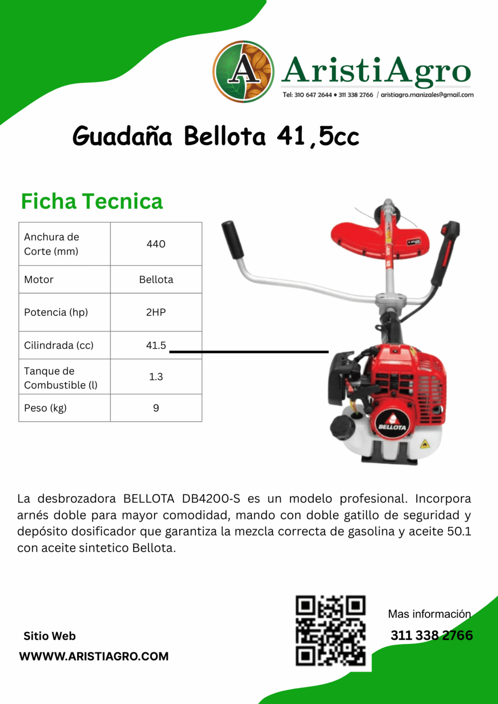 Guadaña Bellota  41,5cc - Imagen 2